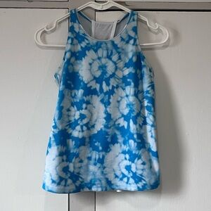 Athleta Girl Perfect Pair Blue Tie Dye Double Layer Tank Top Girls XL/14